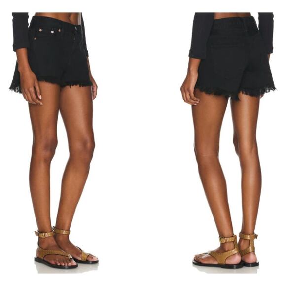Pistola Denim Gigi Cut Off Shorts - Black - Size 25 - Picture 1 of 8